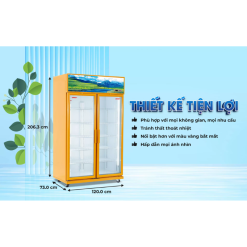Kích thước tủ mát Sanaky VH-1209HPA