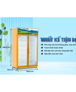 Kích thước tủ mát Sanaky VH-1209HPA