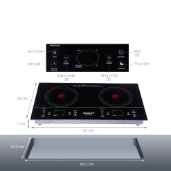 Kích thước bếp hồng ngoại Sanaky SNK-201HGW
