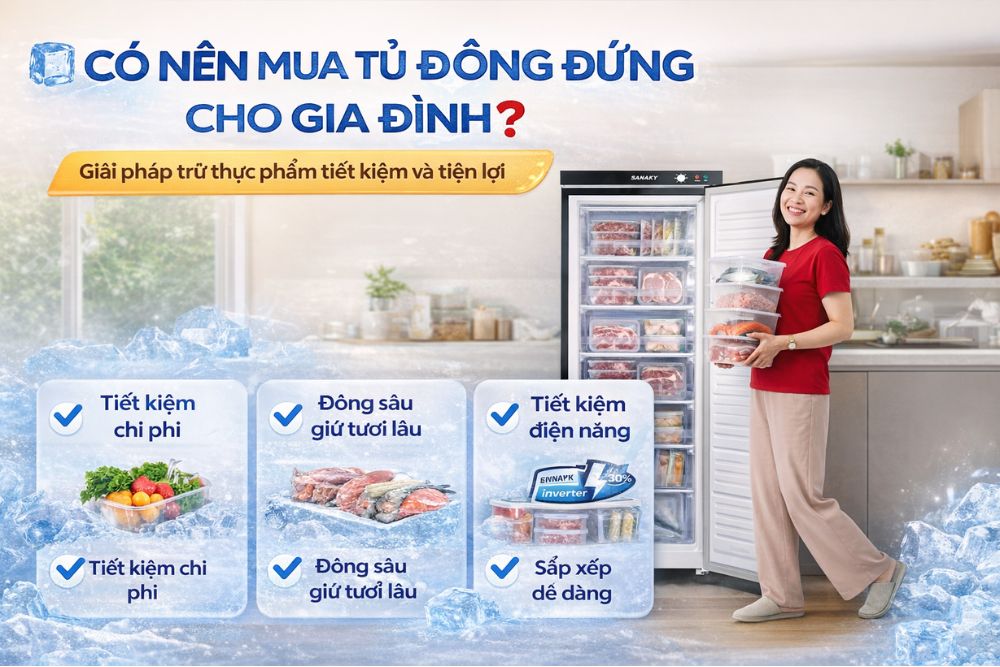 Có nên mua tủ đông đứng cho gia đình