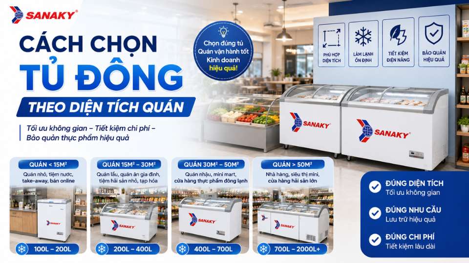Cách Chọn Tủ Đông Theo Diện Tích Quán