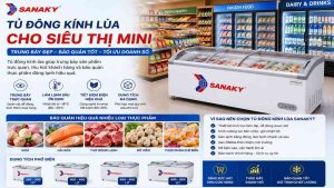 Tủ Đông Kính Lùa Cho Siêu Thị Mini