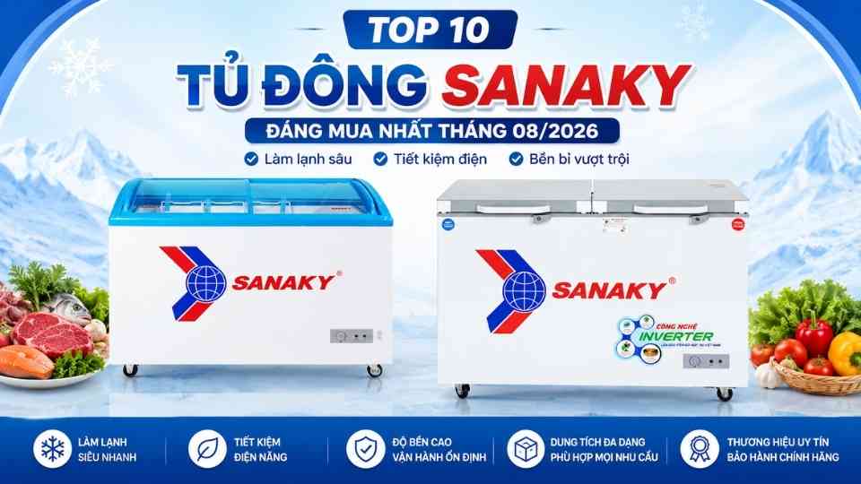 Top 10 tủ đông Sanaky đáng mua nhất tháng 082026