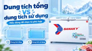Dung tích tổng và dung tích sử dụng của tủ đông khác nhau thế nào