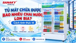 Một tủ mát chứa được bao nhiêu chai nước, lon bia